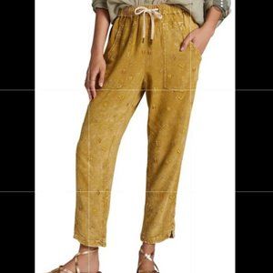 Pilcro Mustard Yellow Embroidered Pants